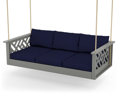 POLYWOOD® Chippendale Daybed Swing in Slate Grey / Navy