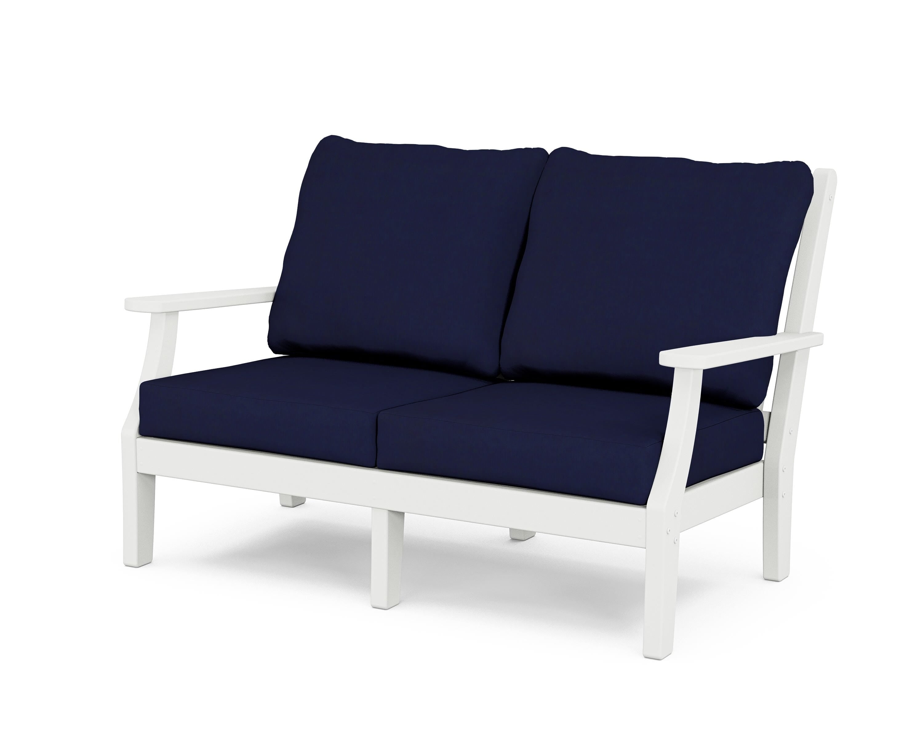 Country Living Wovendale Deep Seating Loveseat in White / Navy
