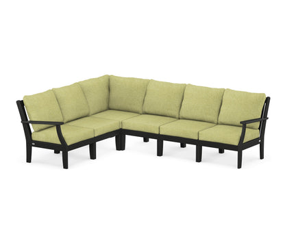 POLYWOOD® Braxton Modular 6-Piece Deep Seating Set in Black / Chartreuse Boucle