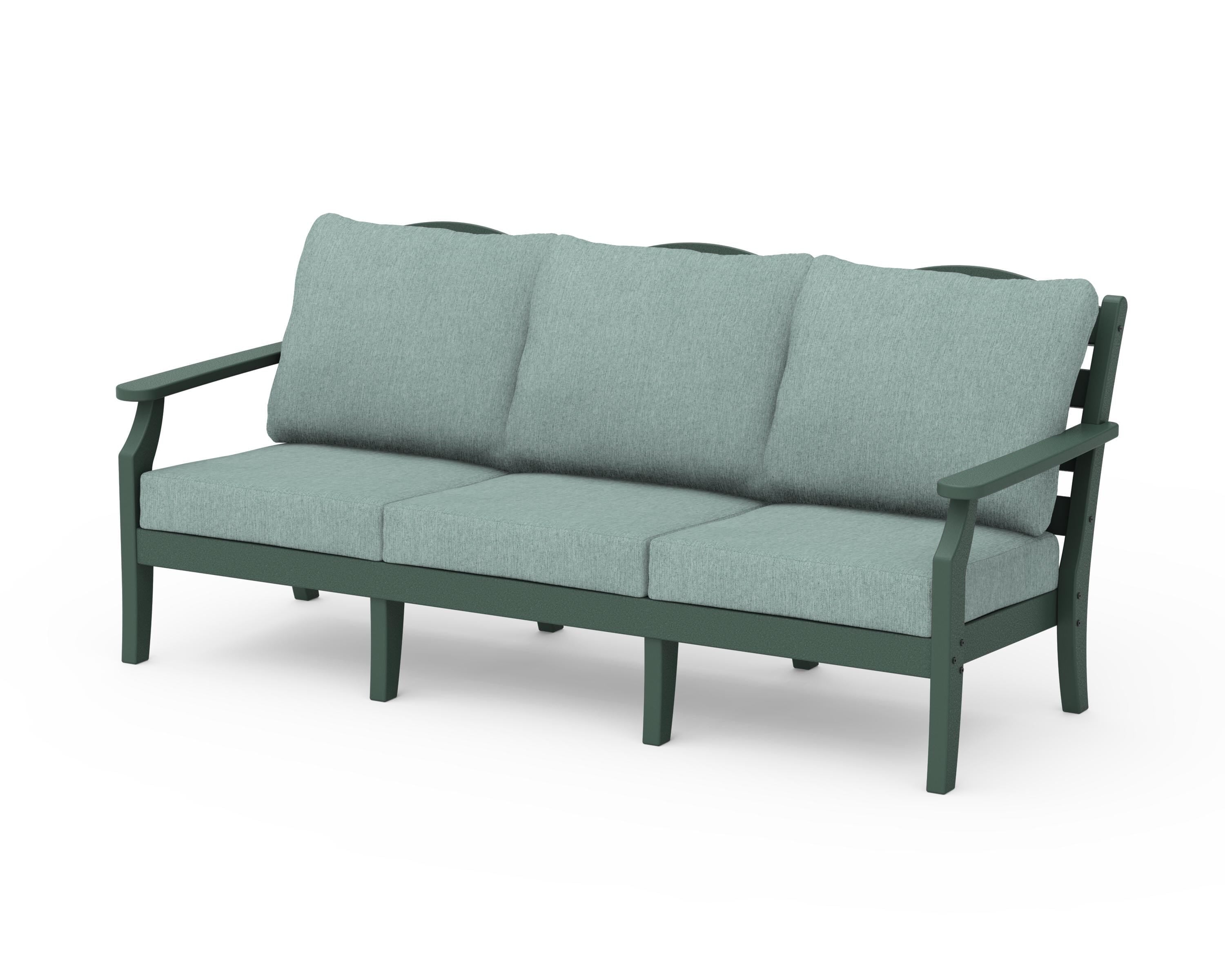 Draper James™ by  POLYWOOD® Savannah Deep Seating Sofa in Green / Glacier Spa