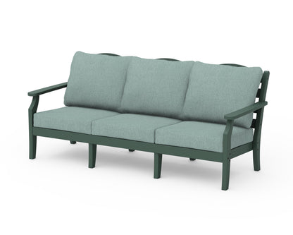 Draper James™ by  POLYWOOD® Savannah Deep Seating Sofa in Green / Glacier Spa
