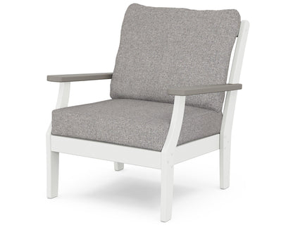 POLYWOOD® Braxton Deep Seating Chair in White / Driftwood / Grey Mist
