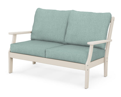 POLYWOOD® Braxton Deep Seating Loveseat in Sand / Glacier Spa
