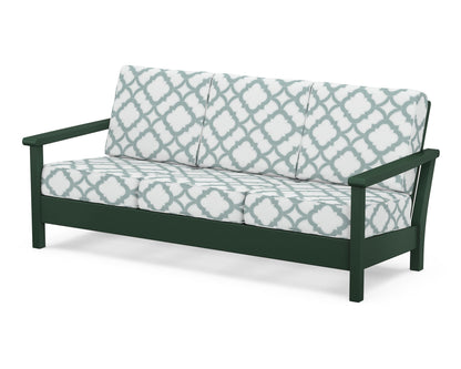 POLYWOOD® Harbour Deep Seating Sofa in Green / Trellis Glacier Spa