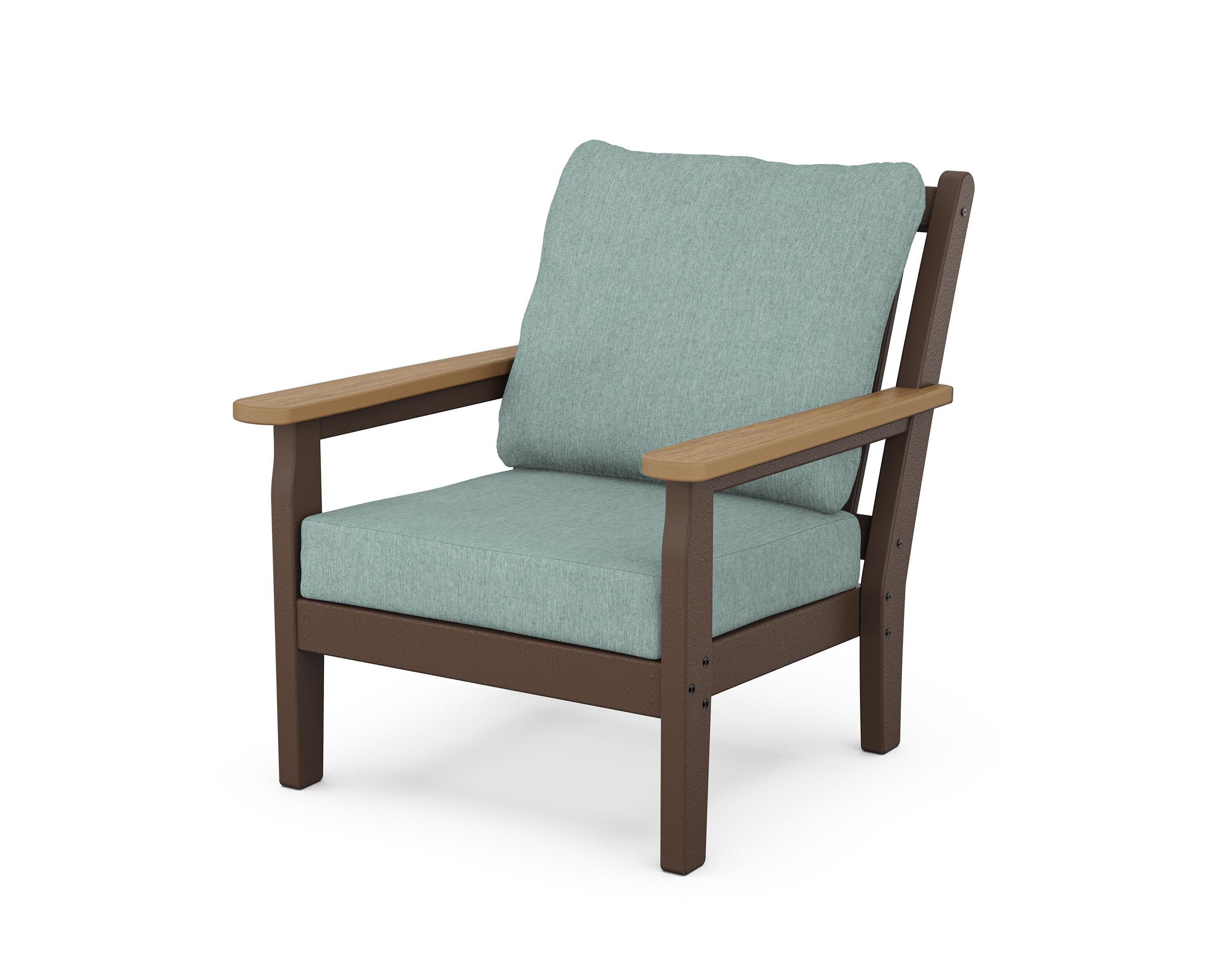 POLYWOOD® Chippendale Deep Seating Chair in Mahogany / Natural / Glacier Spa