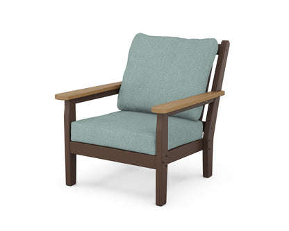 POLYWOOD® Chippendale Deep Seating Chair in Mahogany / Natural / Glacier Spa