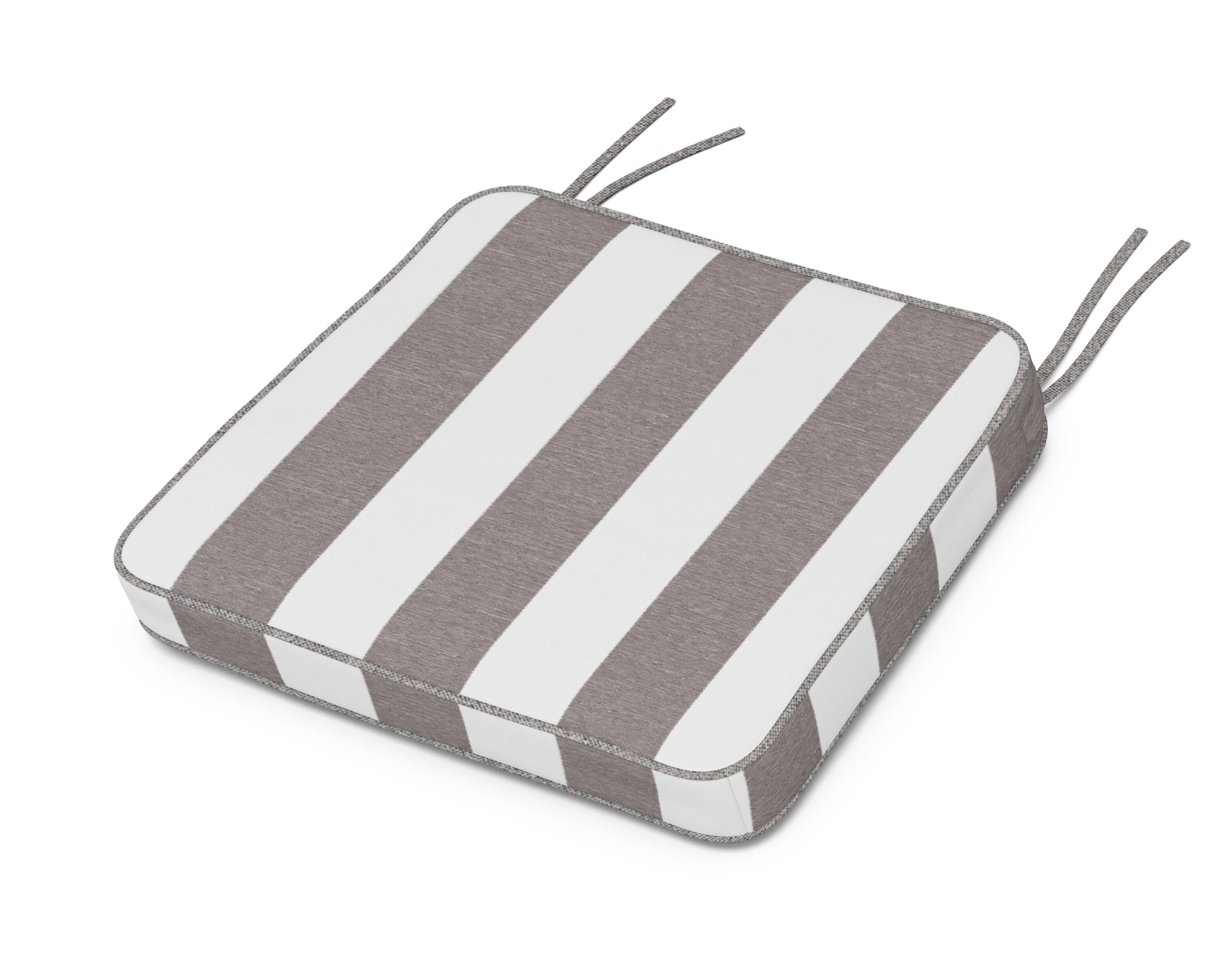 Martha Stewart by POLYWOOD® Chinoiserie Arm Chair Seat Cushion in Cabana Stripe Grey Mist