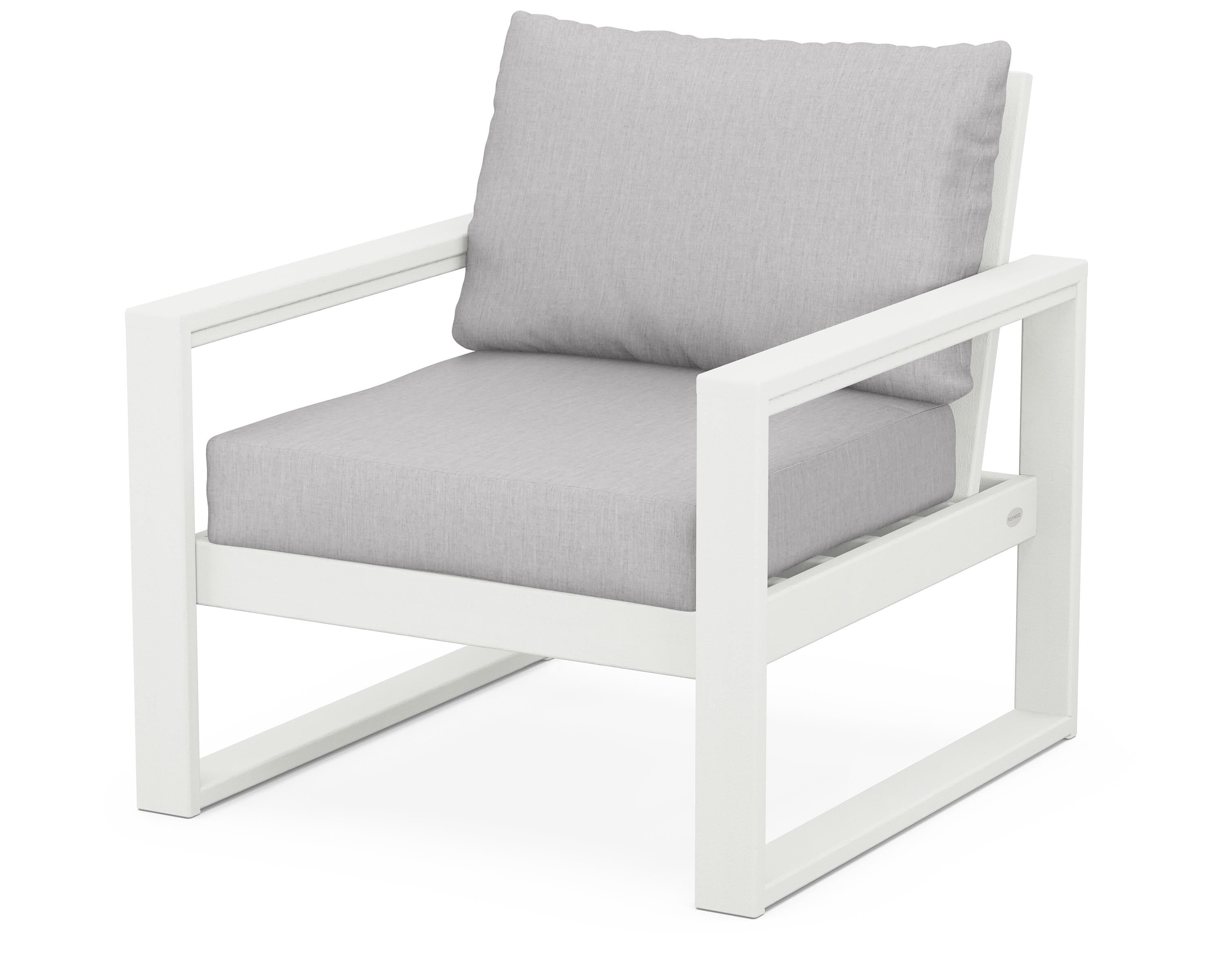 POLYWOOD® EDGE Club Chair in Vintage White / Granite