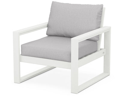 POLYWOOD® EDGE Club Chair in Vintage White / Granite