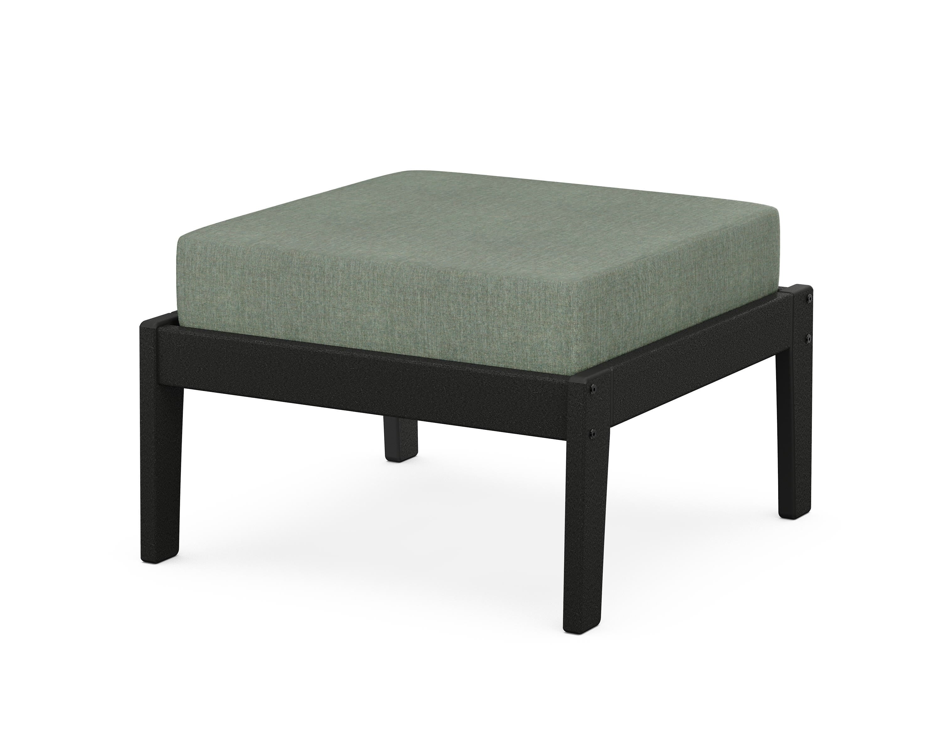 Unbranded Deep Seating Ottoman in Black / Cast Sage