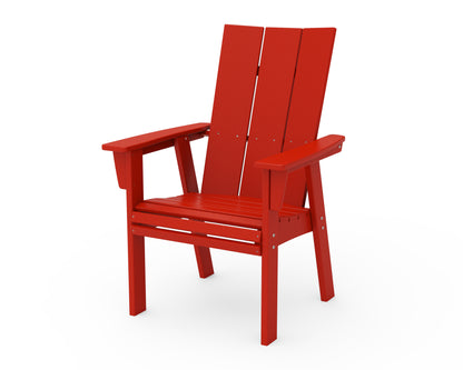 POLYWOOD® Modern Curveback Adirondack Dining Chair in Sunset Red