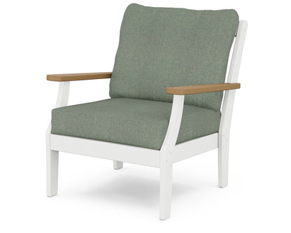 POLYWOOD® Braxton Deep Seating Chair in White / Natural / Cast Sage