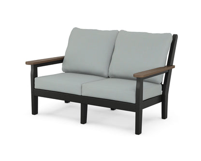 POLYWOOD® Chippendale Deep Seating Loveseat in Black / Kona / Spa