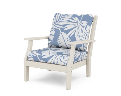 Country Living Wovendale Deep Seating Chair in Sand / Leaf Sky Blue