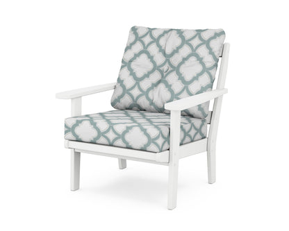 POLYWOOD® Mission Deep Seating Chair in White / Trellis Glacier Spa