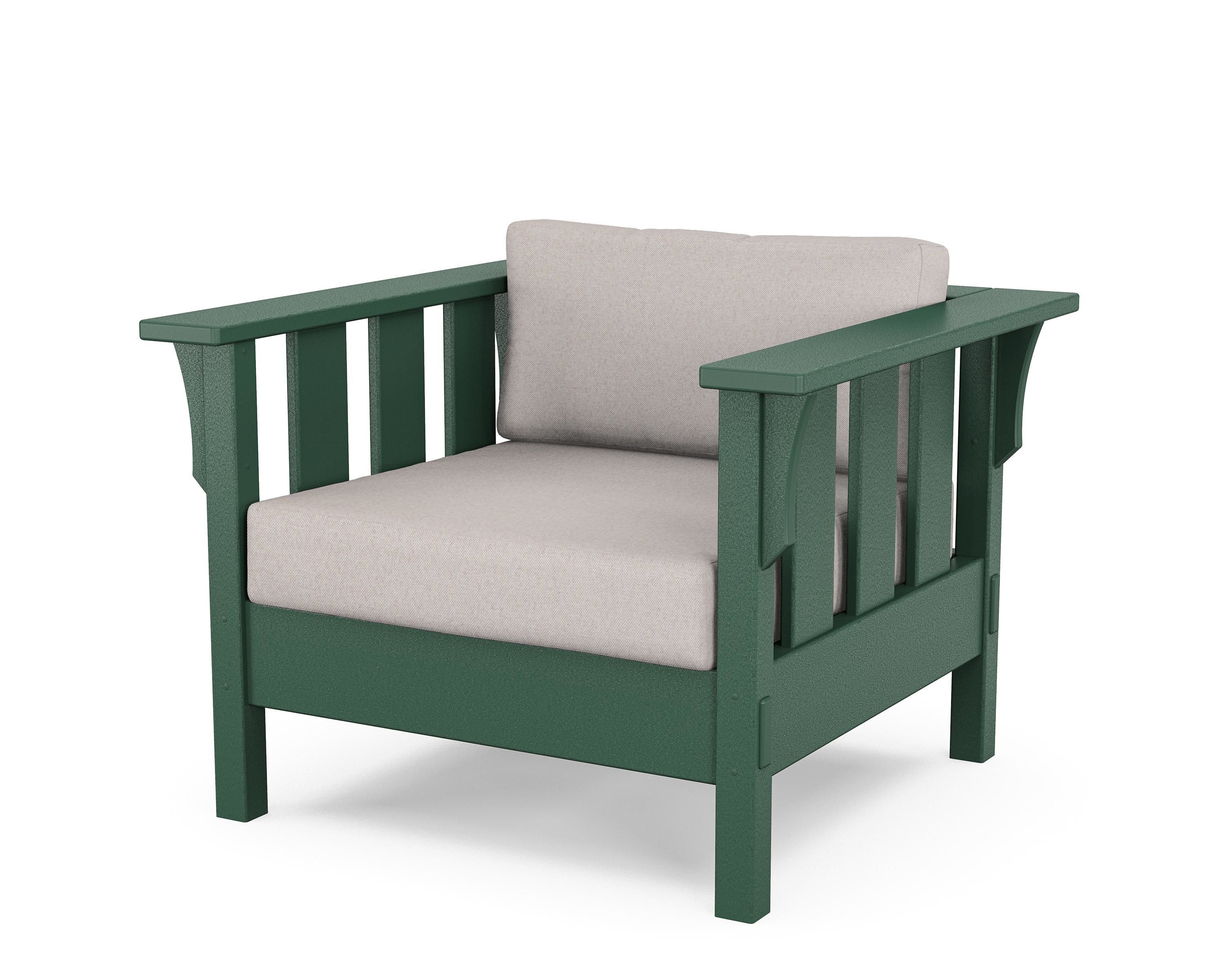 Martha Stewart by POLYWOOD® Acadia Deep Seating Chair in Green / Dune Burlap
