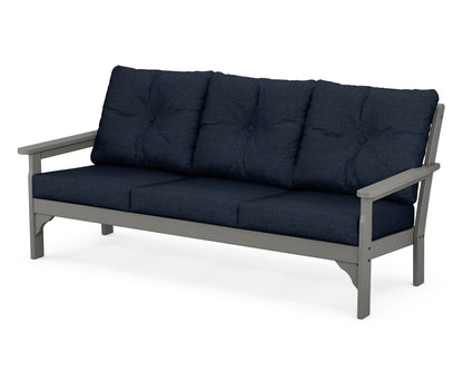 POLYWOOD® Vineyard Deep Seating Sofa in Slate Grey / Marine Indigo