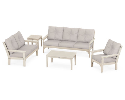 POLYWOOD® Vineyard 5 Piece Deep Seating Set in Sand / Dune Burlap
