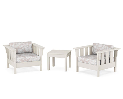 Martha Stewart by POLYWOOD® Acadia 3-Piece Deep Seating Set in Sand / Leaf Dune Burlap