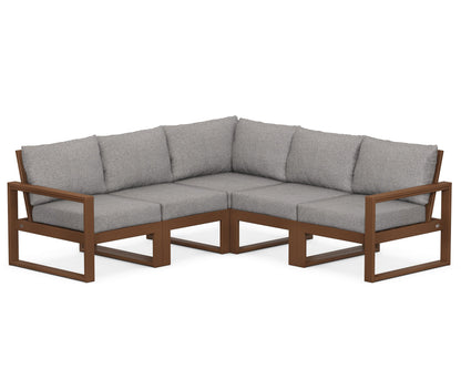 POLYWOOD® EDGE 5-Piece Modular Deep Seating Set in Teak / Grey Mist