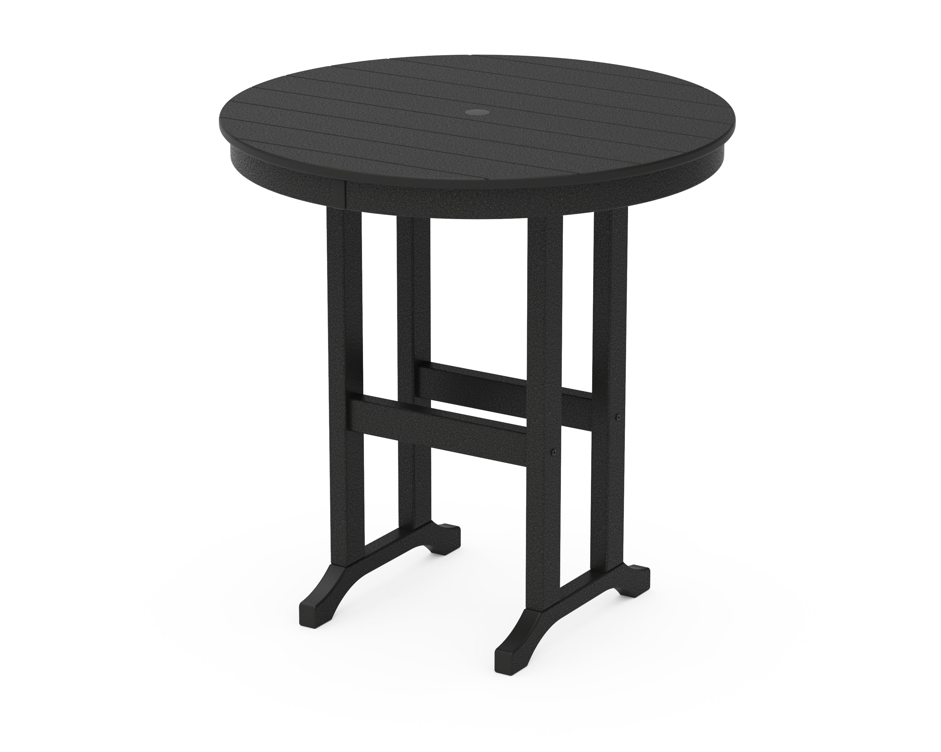 POLYWOOD® 36" Round Farmhouse Counter Table in Black