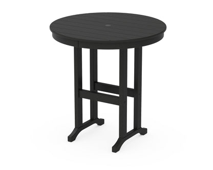POLYWOOD® 36" Round Farmhouse Counter Table in Black