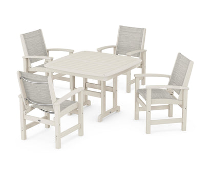 POLYWOOD® Coastal 5-Piece Dining Set in Sand / Birch Sling