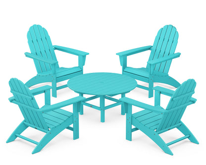 POLYWOOD® Vineyard 5-Piece Adirondack Chair Conversation Set in Aruba