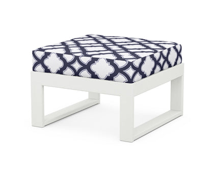 Unbranded Modular Ottoman - Modern in Vintage White / Trellis Navy
