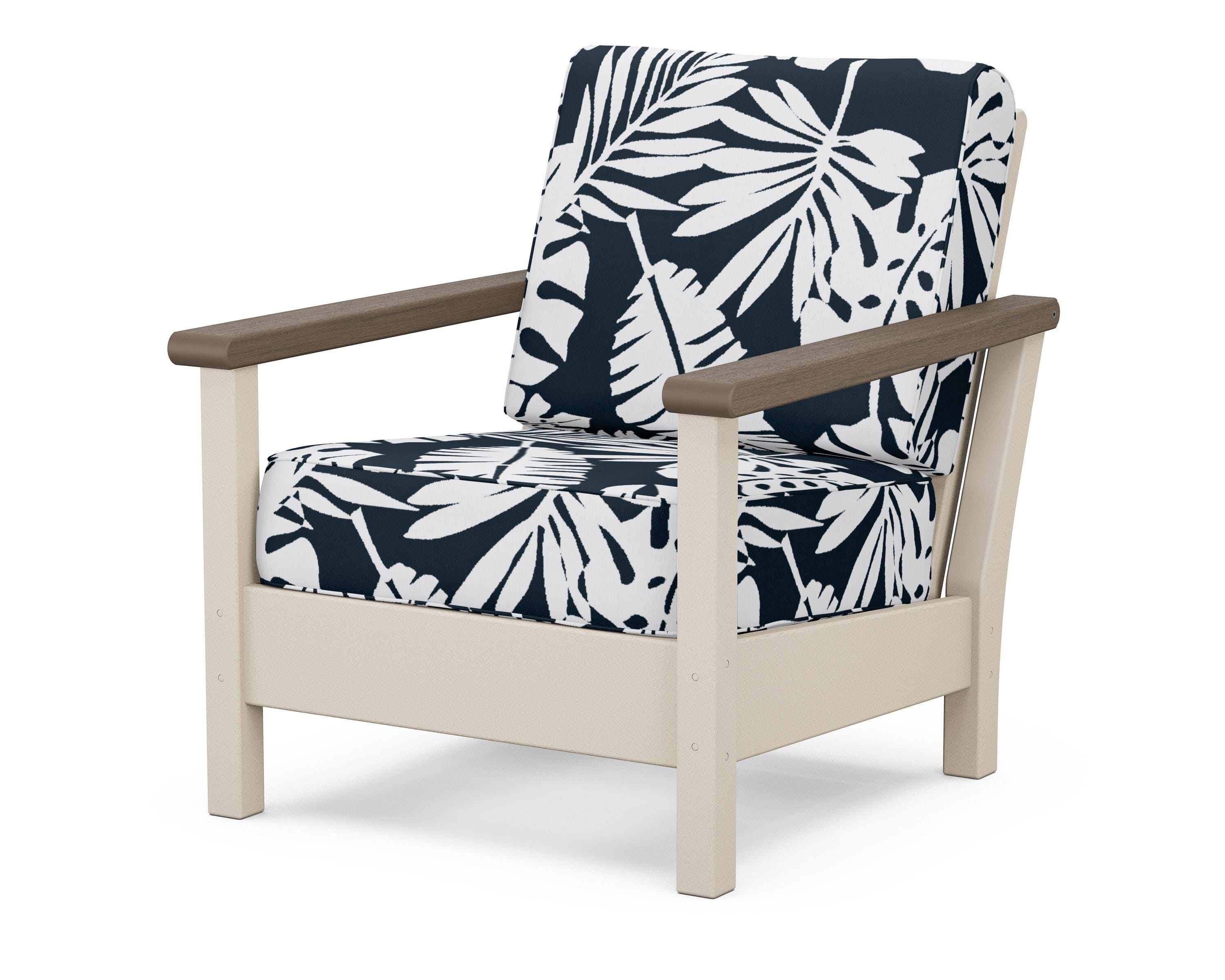 POLYWOOD® Harbour Deep Seating Chair in Sand / Kona / Leaf Marine Indigo
