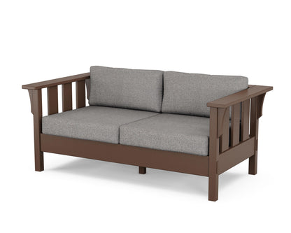 Martha Stewart by POLYWOOD® Acadia Deep Seating Loveseat in Mahogany / Grey Mist