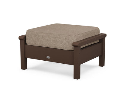 POLYWOOD® Harbour Deep Seating Ottoman in Mahogany / Spiced Burlap