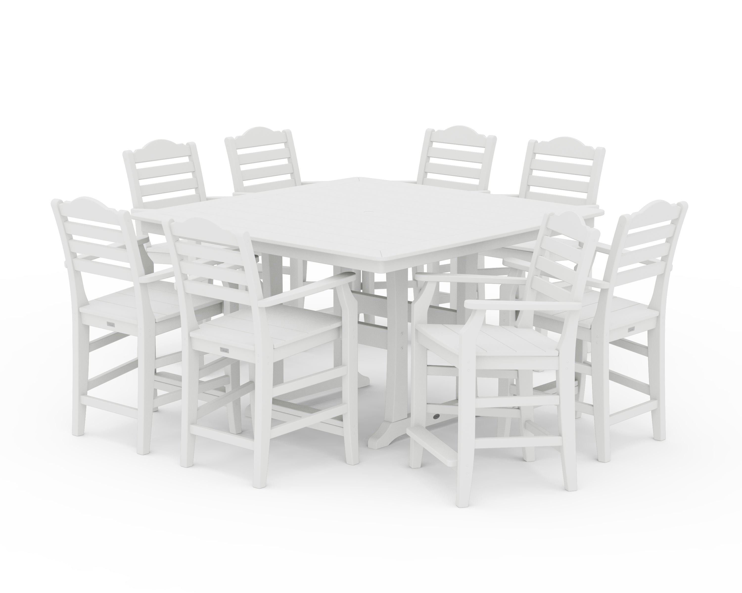 Draper James™ by  POLYWOOD® Savannah 9-Piece Square Counter Set with Trestle Legs in White