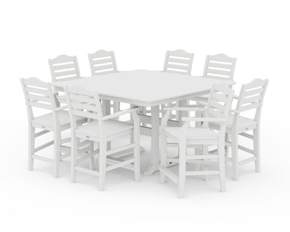 Draper James™ by  POLYWOOD® Savannah 9-Piece Square Counter Set with Trestle Legs in White