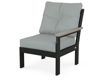 POLYWOOD® Vineyard Modular Right Arm Chair in Black / Driftwood / Spa