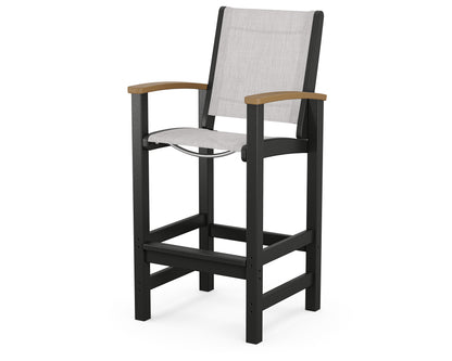 POLYWOOD® Coastal Bar Chair in Black / Natural / Parchment Sling