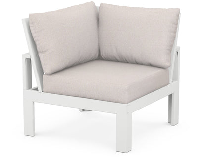 Unbranded Modular Corner Chair in White / Dune Burlap