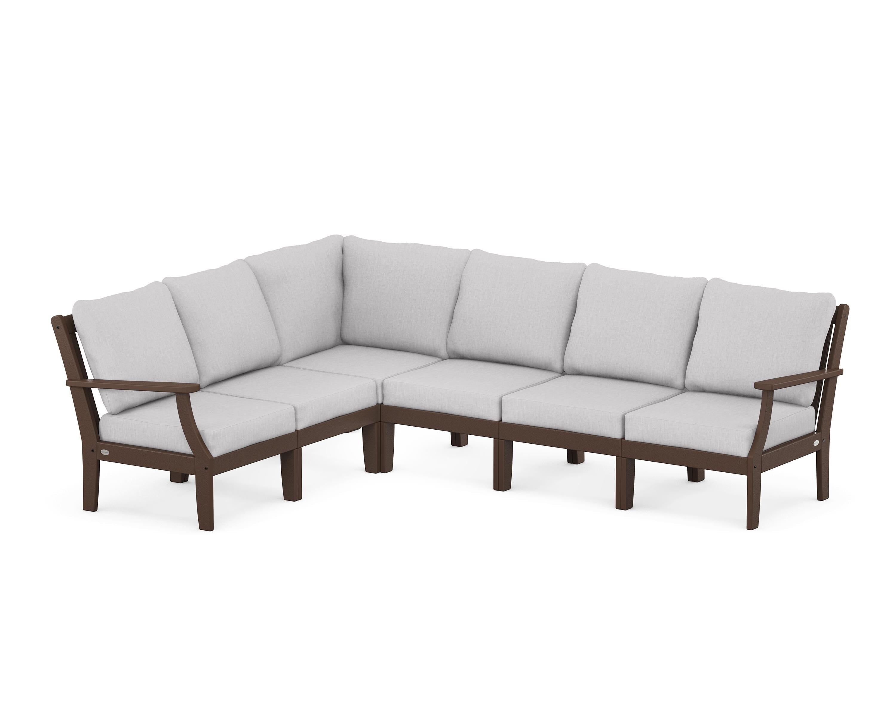 POLYWOOD® Braxton Modular 6-Piece Deep Seating Set in Mahogany / Granite