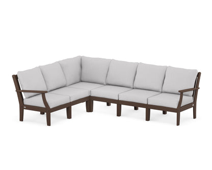 POLYWOOD® Braxton Modular 6-Piece Deep Seating Set in Mahogany / Granite
