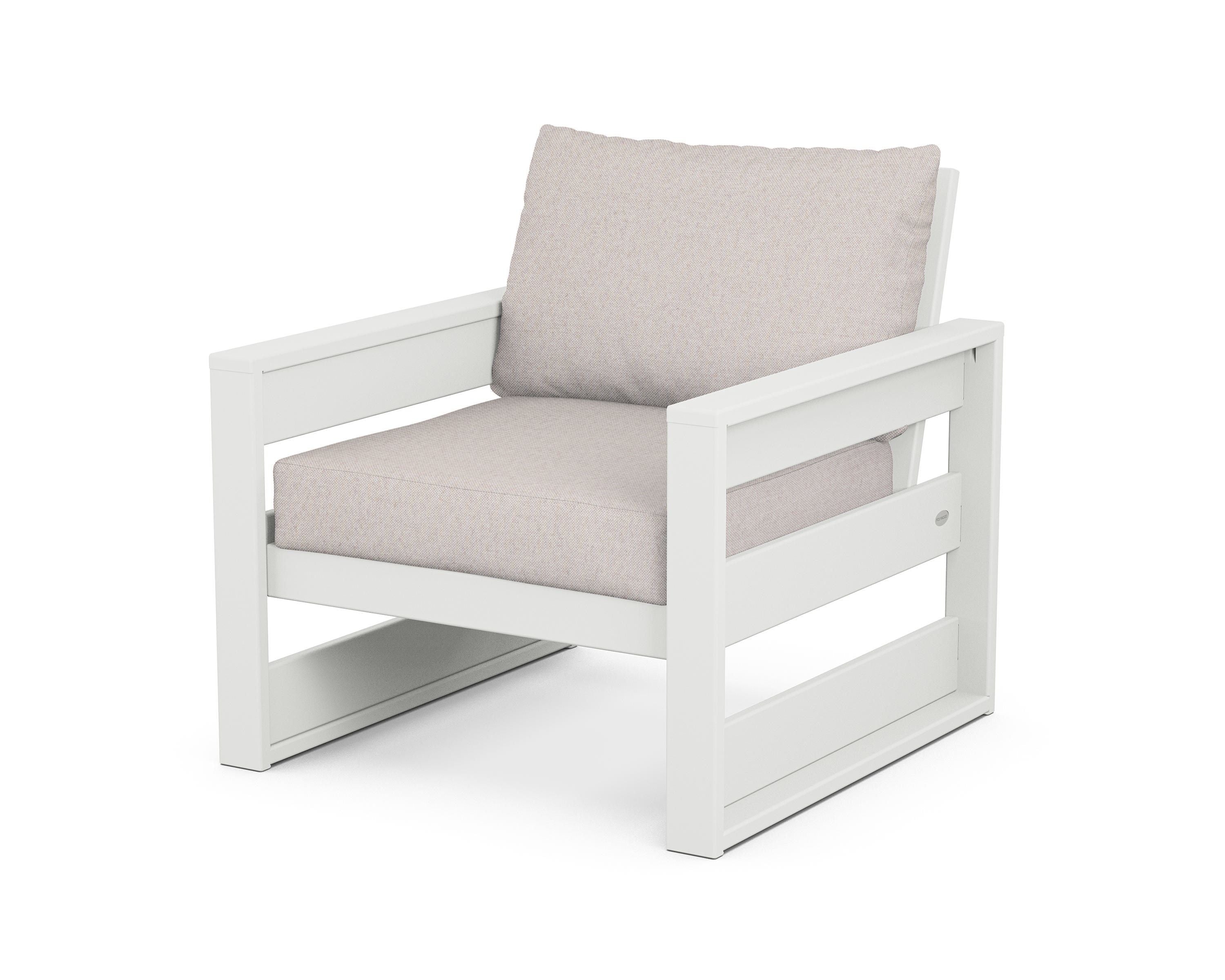 POLYWOOD® Westport Club Chair in White / Dune Burlap