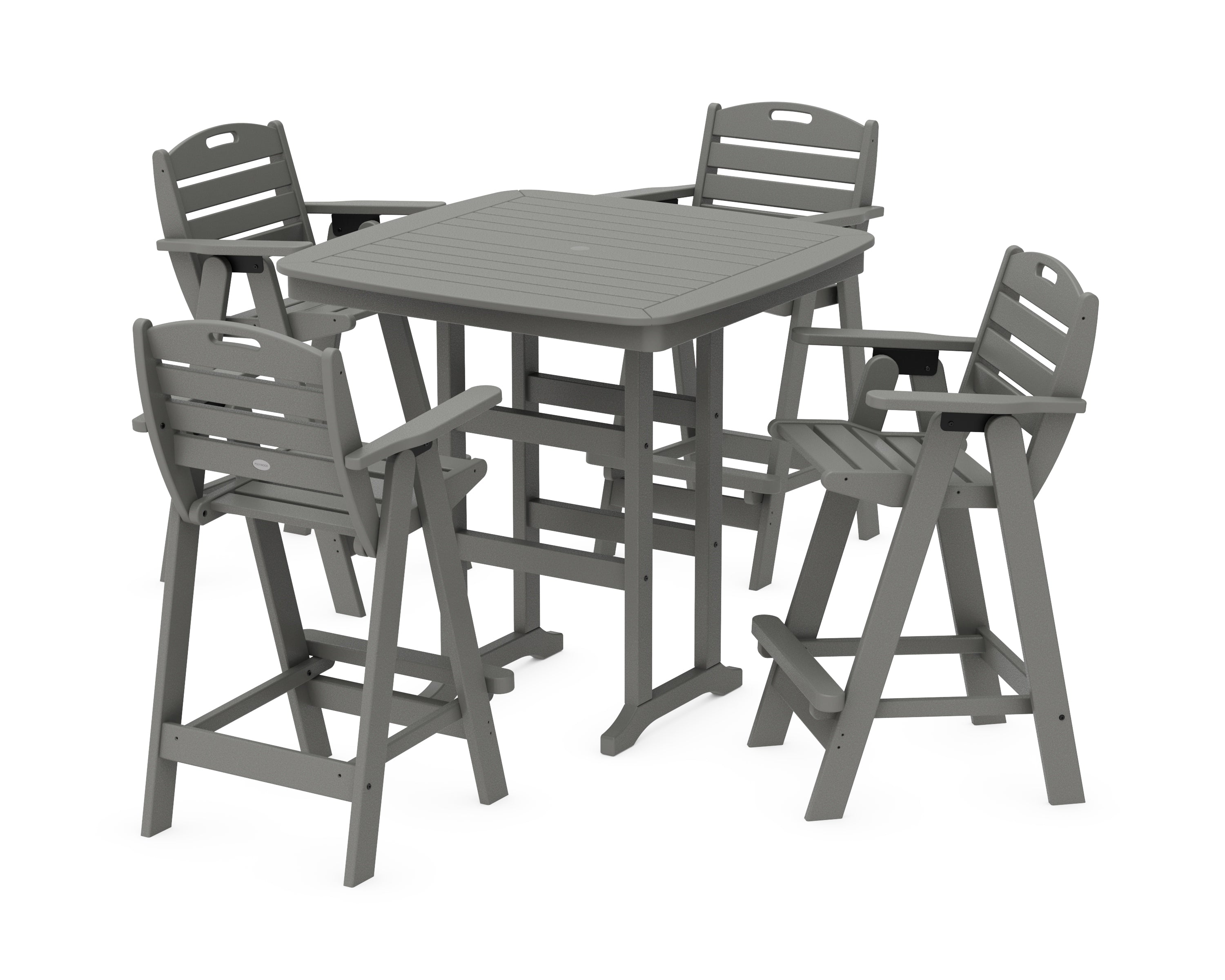 POLYWOOD® Nautical 5-Piece Bar Set in Slate Grey