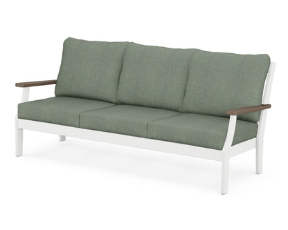 POLYWOOD® Braxton Deep Seating Sofa in White / Kona / Cast Sage
