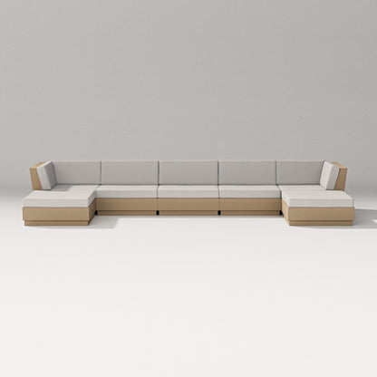 PW Designer Series Elevate 7-Piece Double Chaise Sectional in Vintage Sahara / Cast Ash