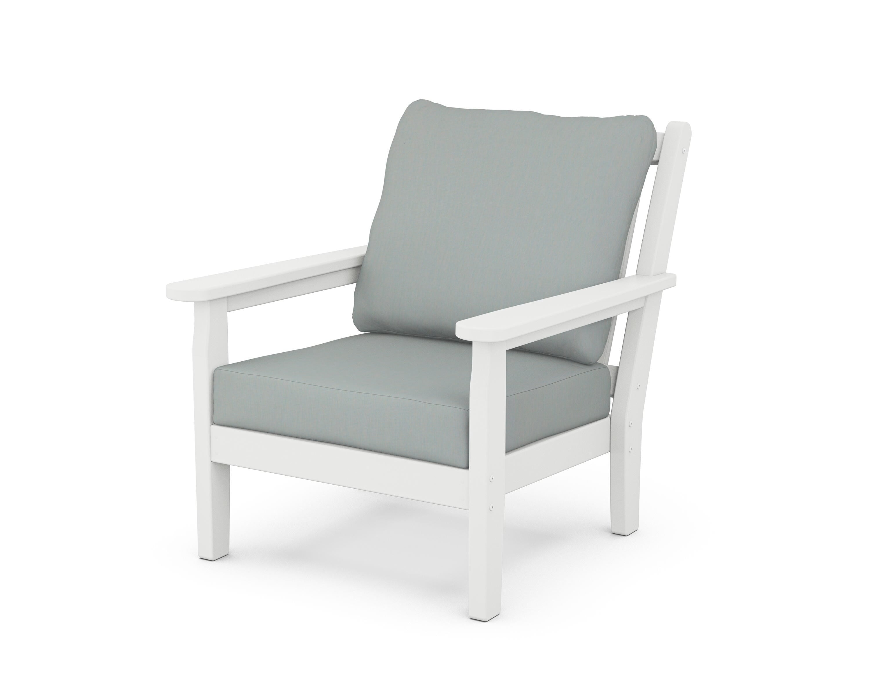 POLYWOOD® Chippendale Deep Seating Chair in White / Spa