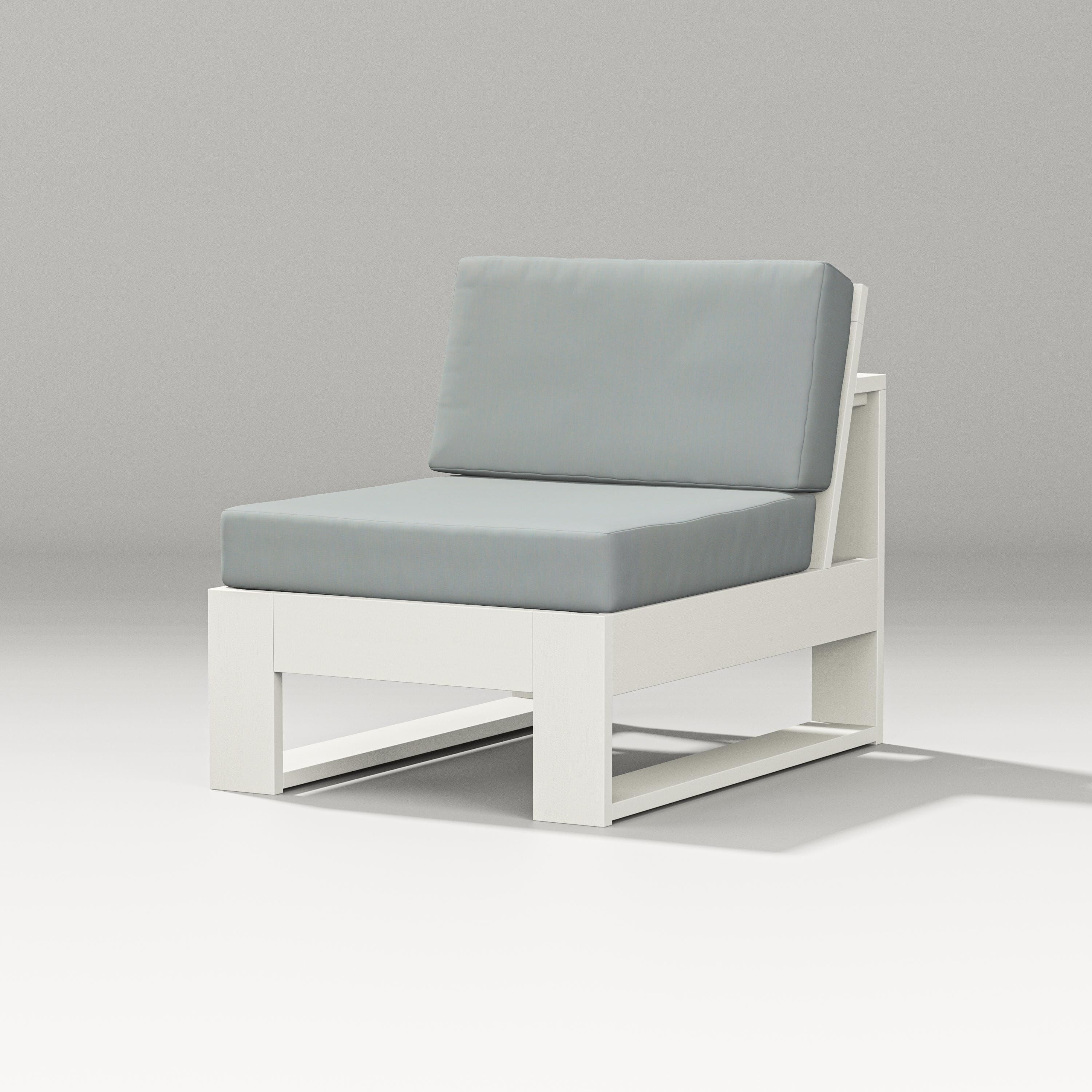 PW Designer Series Latitude Modular Armless Chair in Vintage White / Spa
