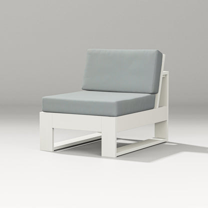 PW Designer Series Latitude Modular Armless Chair in Vintage White / Spa