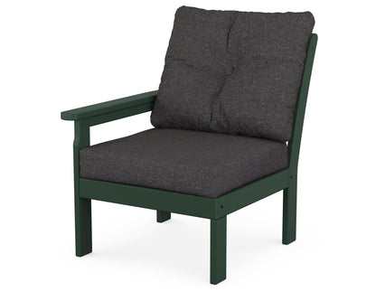 POLYWOOD® Vineyard Modular Left Arm Chair in Green / Ash Charcoal