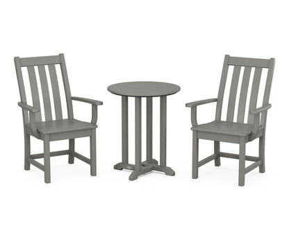 POLYWOOD® Vineyard 3-Piece Round Bistro Dining Set in Slate Grey