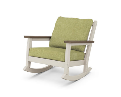 POLYWOOD® Chippendale Deep Seating Rocking Chair in Sand / Kona / Chartreuse Boucle