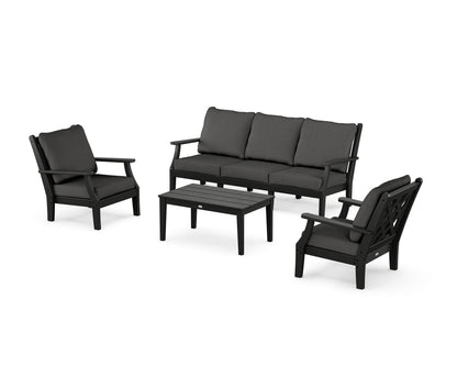 Country Living Wovendale 4-Piece Deep Seating Set with Sofa in Black / Spectrum Carbon